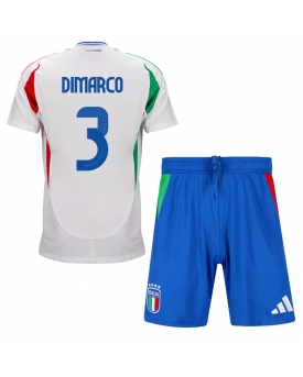 Italia Federico Dimarco #3 Maglia Gara Trasferta Repliche Europei 2024 Bambino